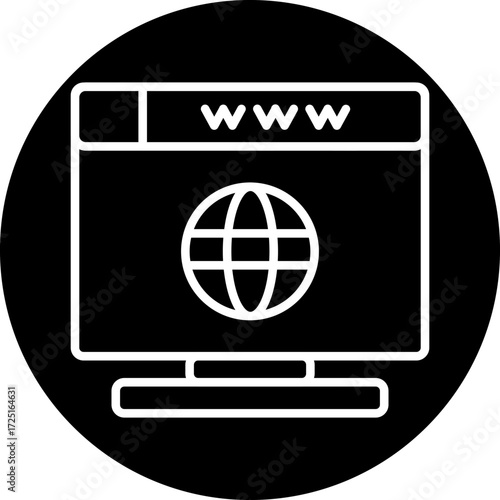 Web Browser Line Icon Style