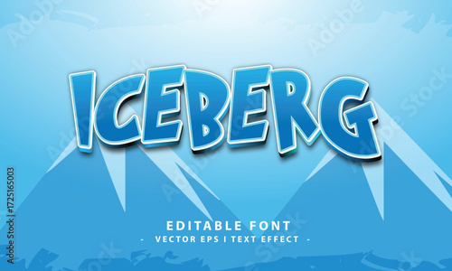 Cool Cartoon Iceberg Text Effect for Creative Design