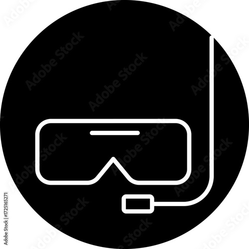 Diving Mask Line Icon Style