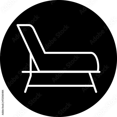 Beach Chair Line Icon Style