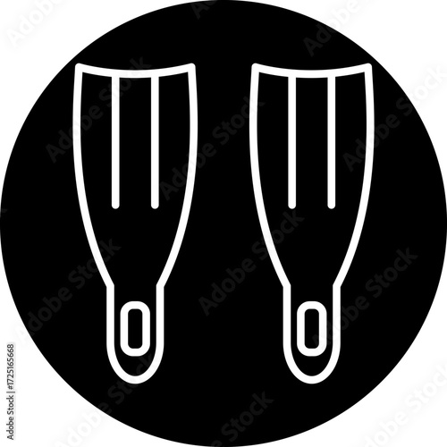 Flippers Line Icon Style