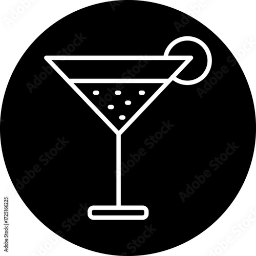 Cocktail Line Icon Style