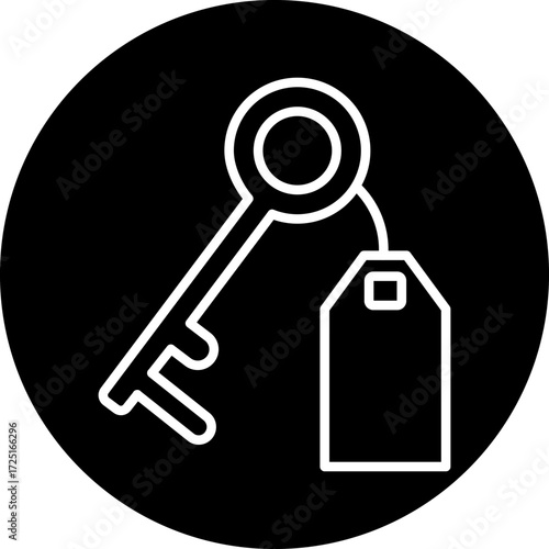 Room Key Line Icon Style