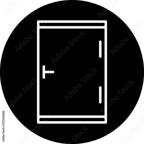 Room Door Line Icon Style