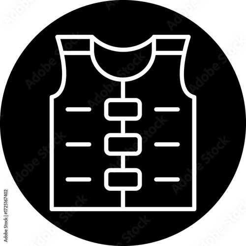 Life Vest Line Icon Style