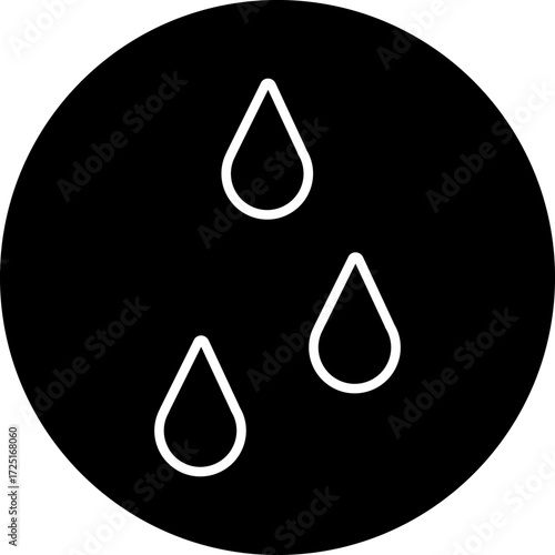 Water Drops Line Icon Style