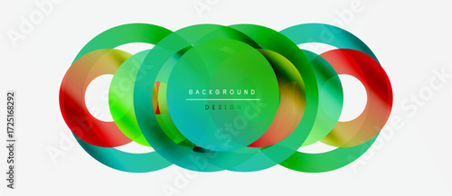 Abstract colorful overlapping circles create dynamic visual. Modern design element for backgrounds, presentations. Bright hues blend seamlessly.