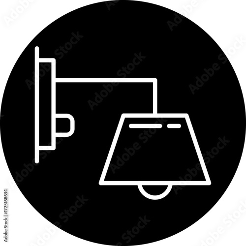 Wall Lamp Line Icon Style