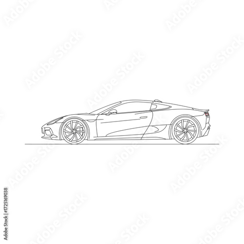 Sleek supercar outline ready for branding or custom design, perfect for automotive enthusiasts and cutting-edge marketing campaigns
