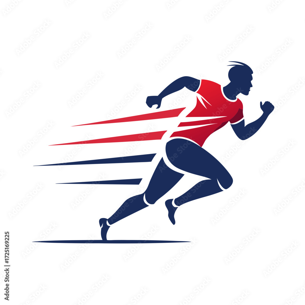 Fototapeta premium Modern Runner Logo Design with Dynamic Speed Lines Graphic