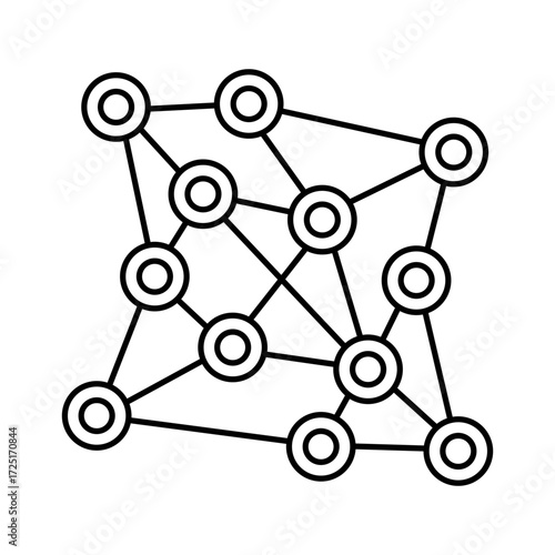 Neural network line icon