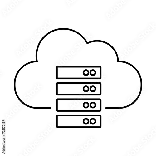 Cloud server line icon