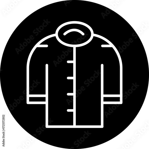 Winter Coat Line Icon Style