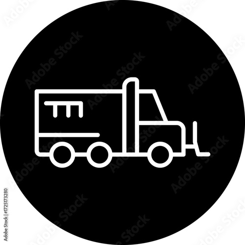 Snowplow Line Icon Style
