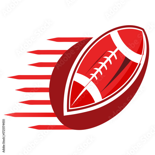 Fast American football graphic with dynamic motion lines effect