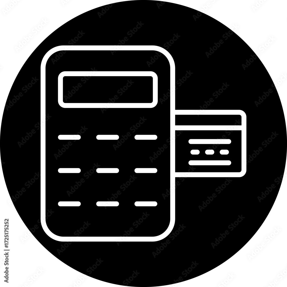 Fotografie Pos Terminal Line Icon Style