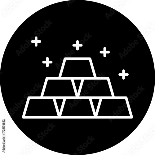 Gold Ingots Line Icon Style