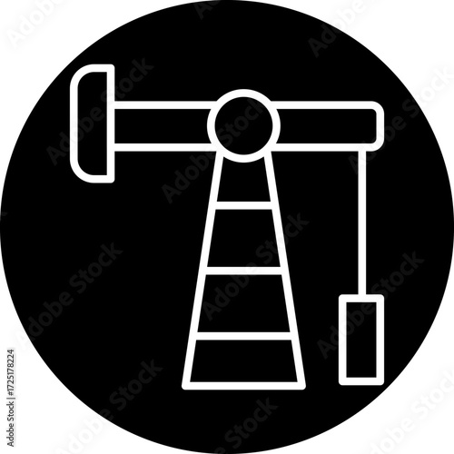 Oil Pump Line Icon Style