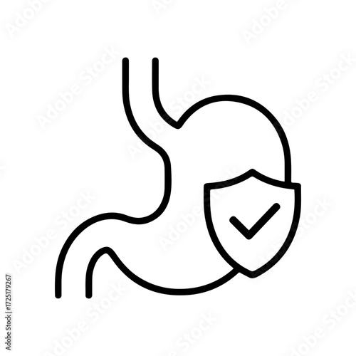 stomach protection outline editable icon