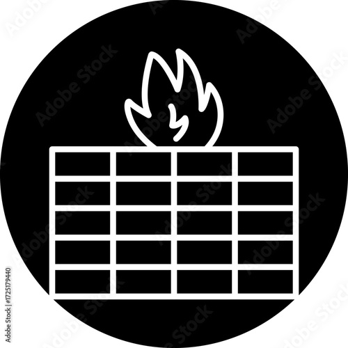 Firewall Line Icon Style