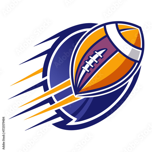 Stylized graphic of a football speeding through the air