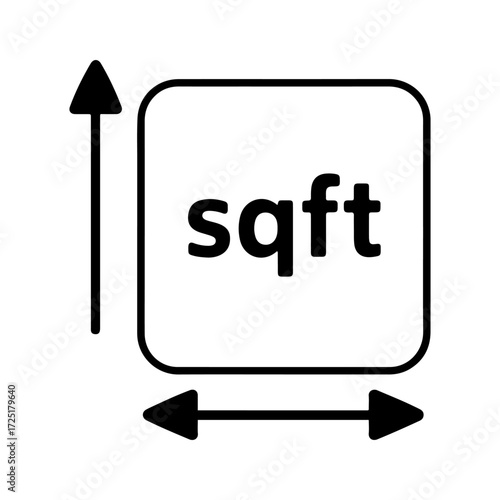 square footage outline vector icon