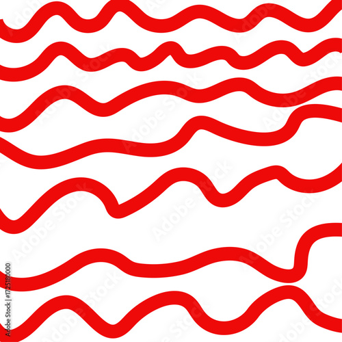 Red wavy line seamless pattern