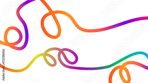 Rainbow gradient swirl lines vector graphic