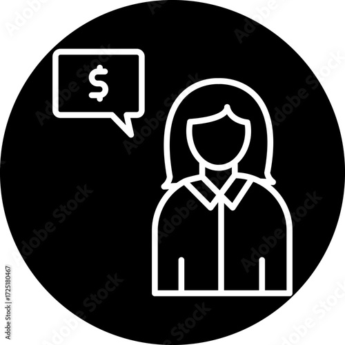 Female Advisor Line Icon Style