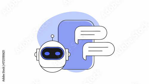 AI chat bot vector illustration technology