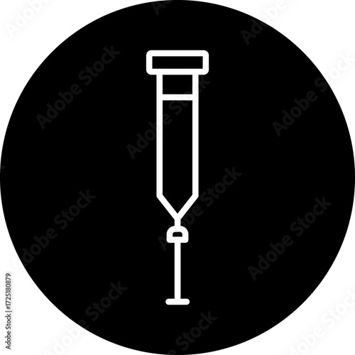 Crutch Line Icon Style