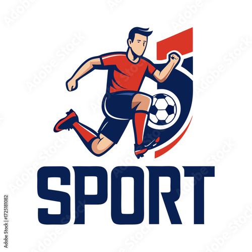 Dynamic soccer player vector illustration in sporty graphic style