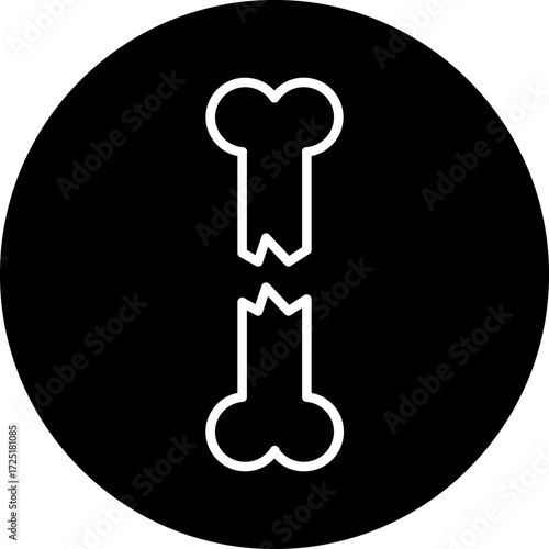 Broken Bone Line Icon Style
