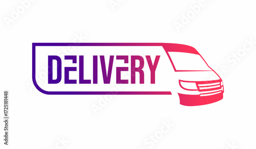 Vector logo of goods and food delivery car