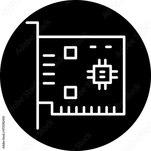 Network Interface Card Line Icon Style
