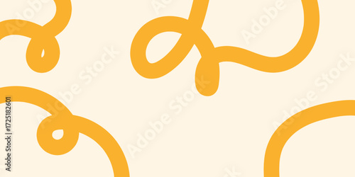 Bright Orange Abstract Swirls Over Cream Background for Modern Design, Art, and Creative Projects