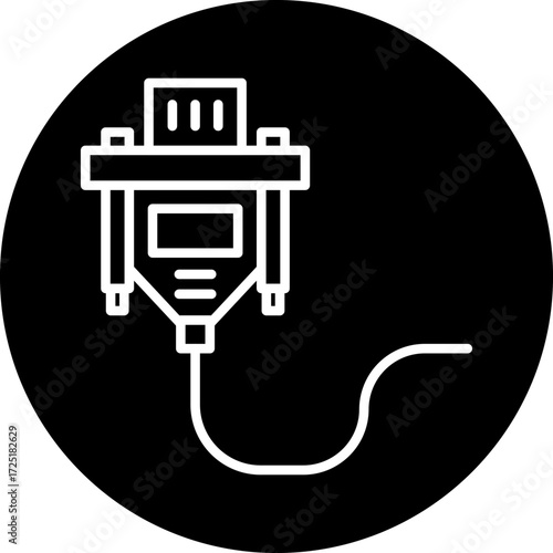 Vga Cable Line Icon Style