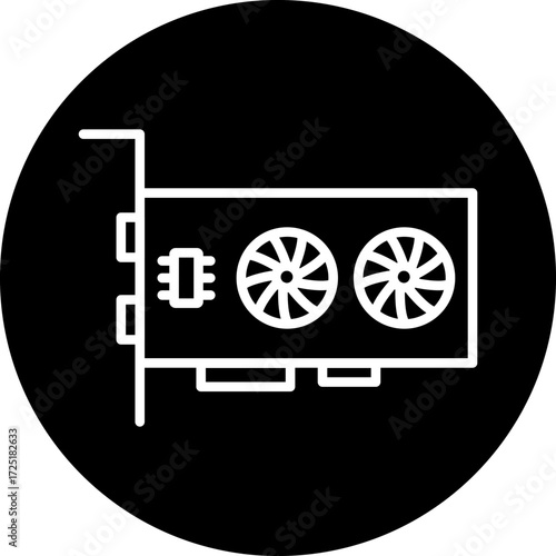 Graphics Card Line Icon Style