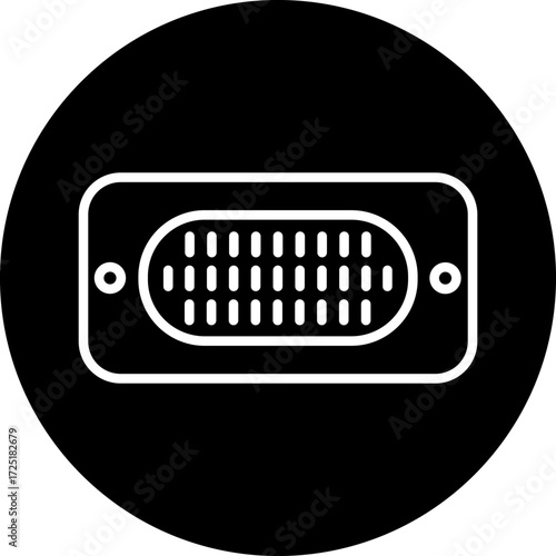 Vga Port Line Icon Style