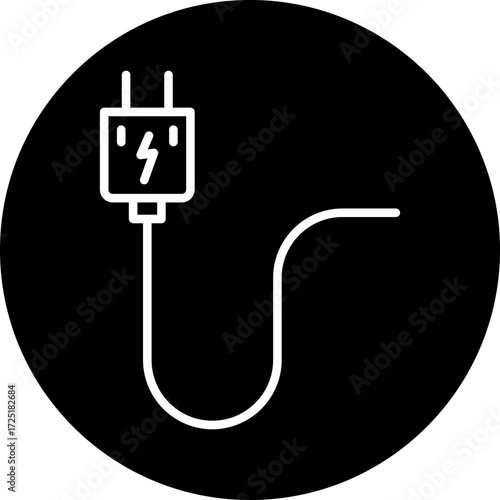Power Plug Line Icon Style