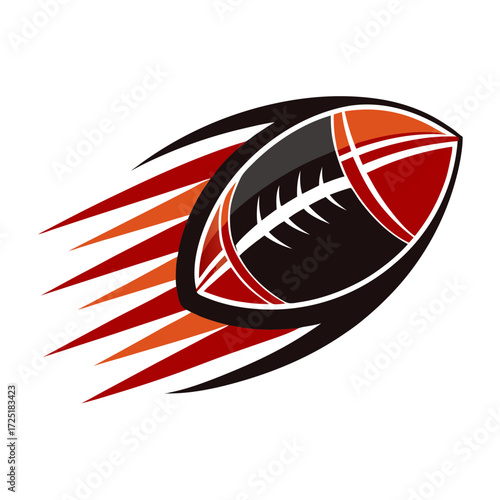 American football speeding with fire graphic design vector illustration