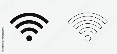 Wifi solid and line icon vector. Wifi sign