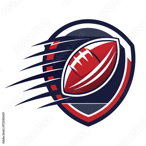 Dynamic football emblem logo conveying speed and athleticism