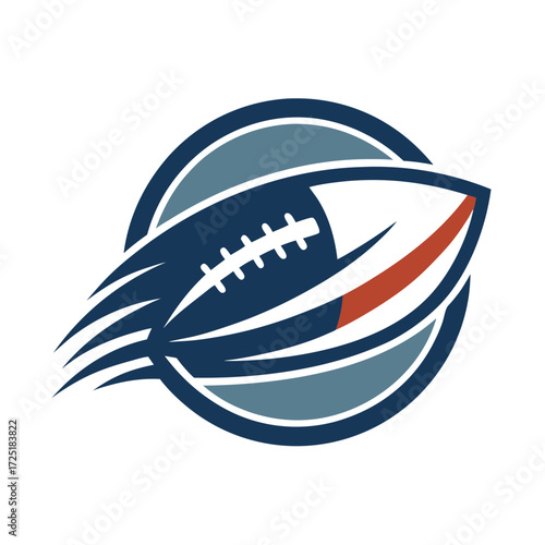 Graphic American football illustration featuring a stylized speed motion effect