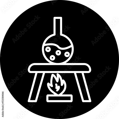 Burning Chemical Line Icon Style