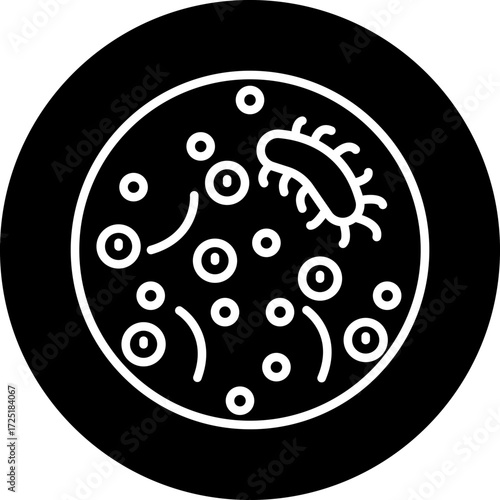 Bacteria Line Icon Style