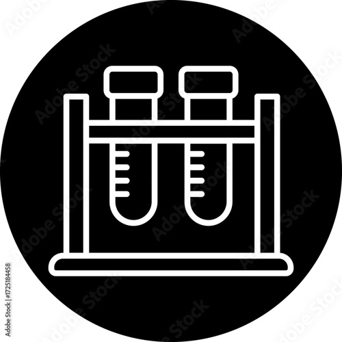 Test Tube Stand Line Icon Style