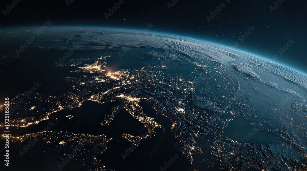 Fototapeta premium Earth At Night From Space