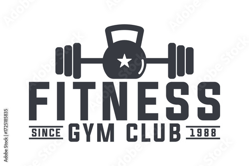Fitness Gym Club Logo Emblem Design Illustration