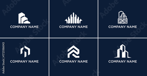 Abstract set logo designs for real estate and branding